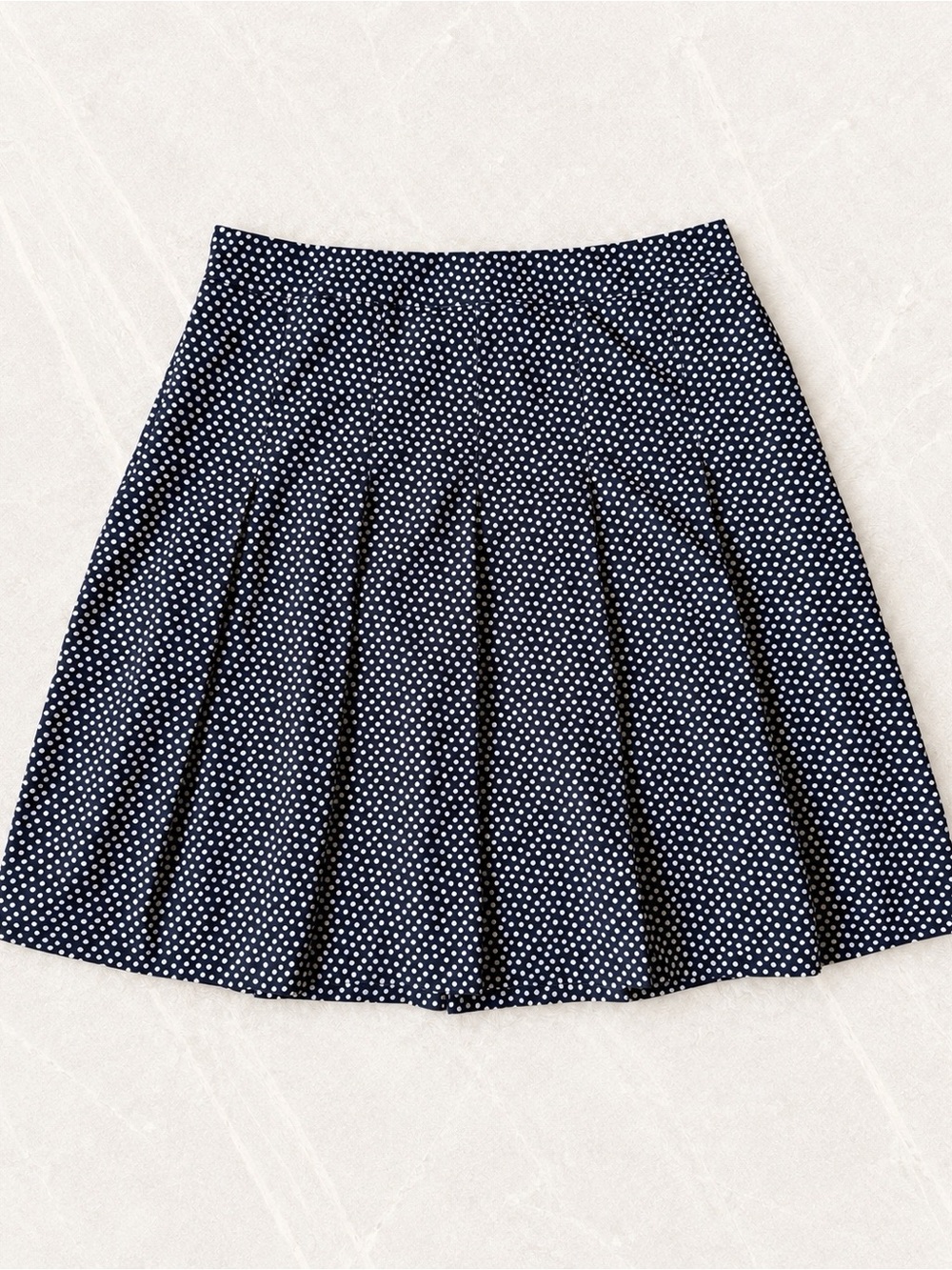 VTG Jones New York Woman Blue Chiffon Polka Dot Pleated Knee Length Skirt US12